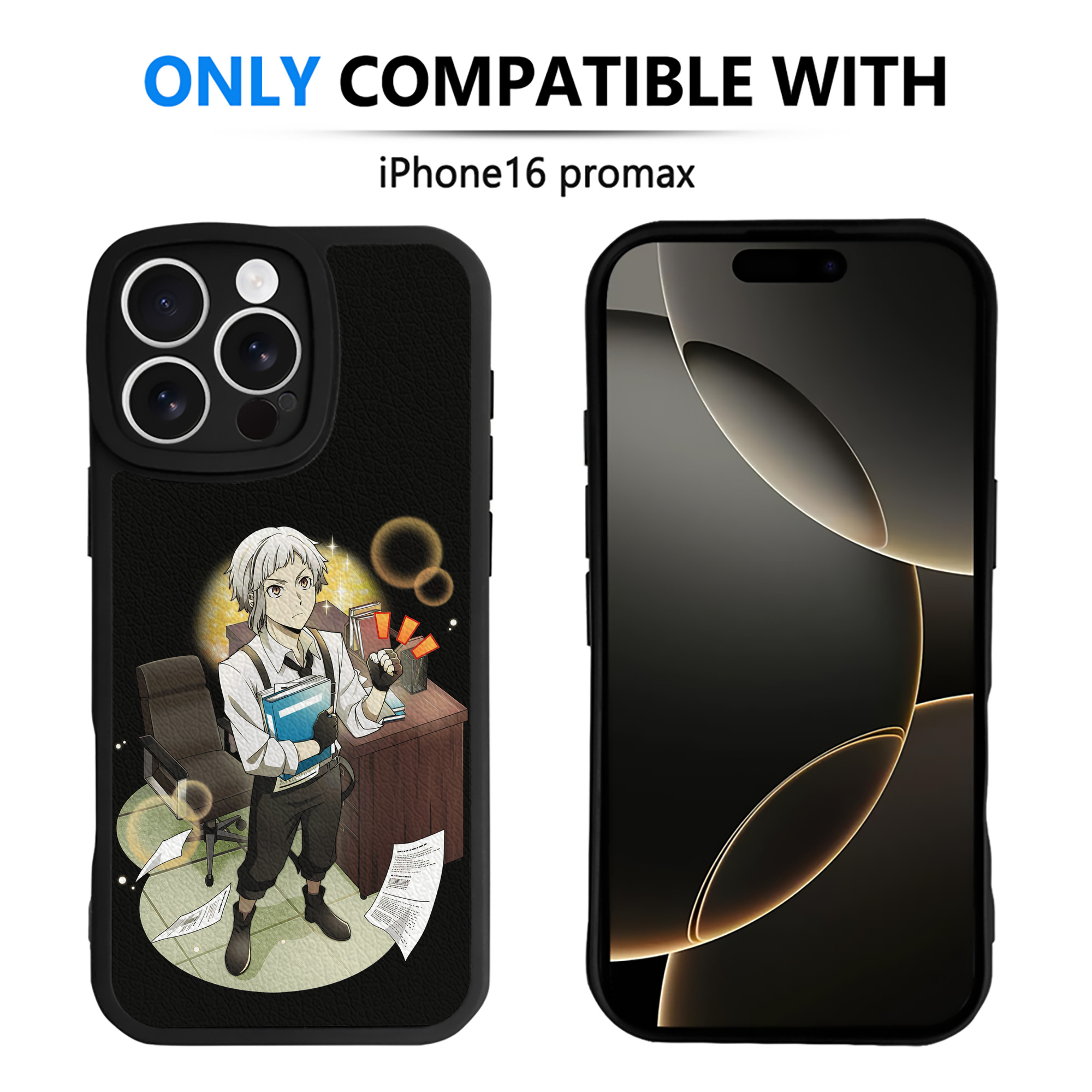 （画像用） 文豪ストレイドッグス Bungo Stray Dogs 【iPhone 16シリーズ対応】シリコンスマホケース（レザー調） 材質：シリコン
